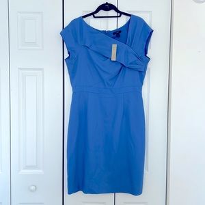 Brand new with tags J. Crew blue periwinkle asymmetrical cap sleeve dress wool